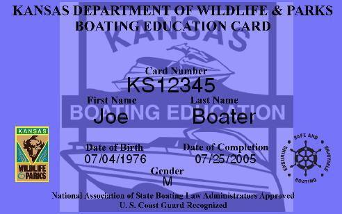 Boating education card