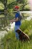 fishing with dog