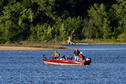 Fishing from a boat