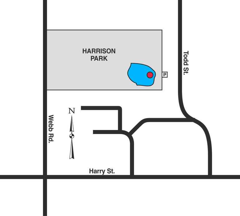 Map of Wichita - Harrison Park Pond