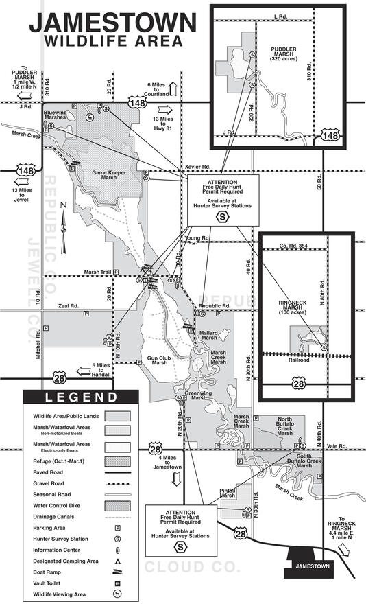 Jamestown Wildlife Area Map