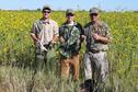 Happy dove hunters, happy dog