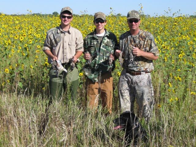 Happy dove hunters, happy dog