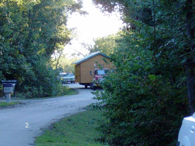 2.  Here comes the cabin!