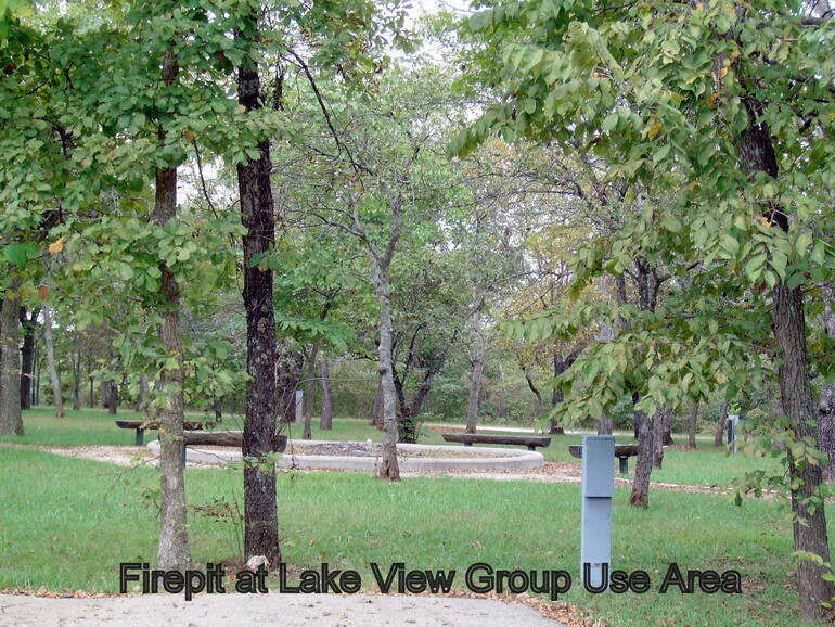 Firepit at Lake View Group Use area