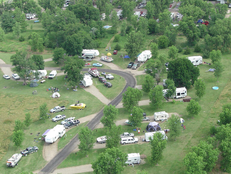 Aerial image of Eagles Landing campground Aerial image of Eagles Landing campground