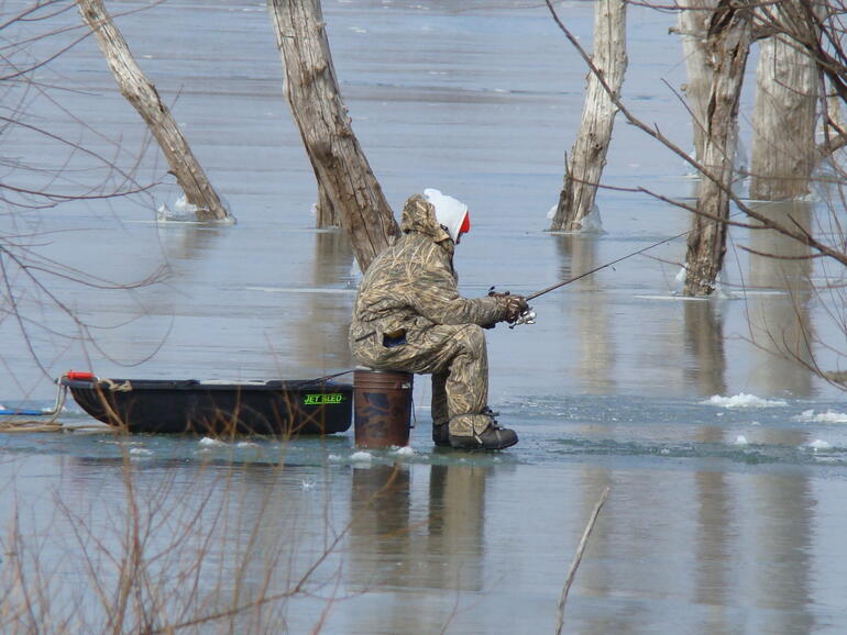 El Dorado State Park ice fisherman