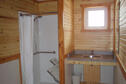 Cabin bathroom at Glen Elder State Park