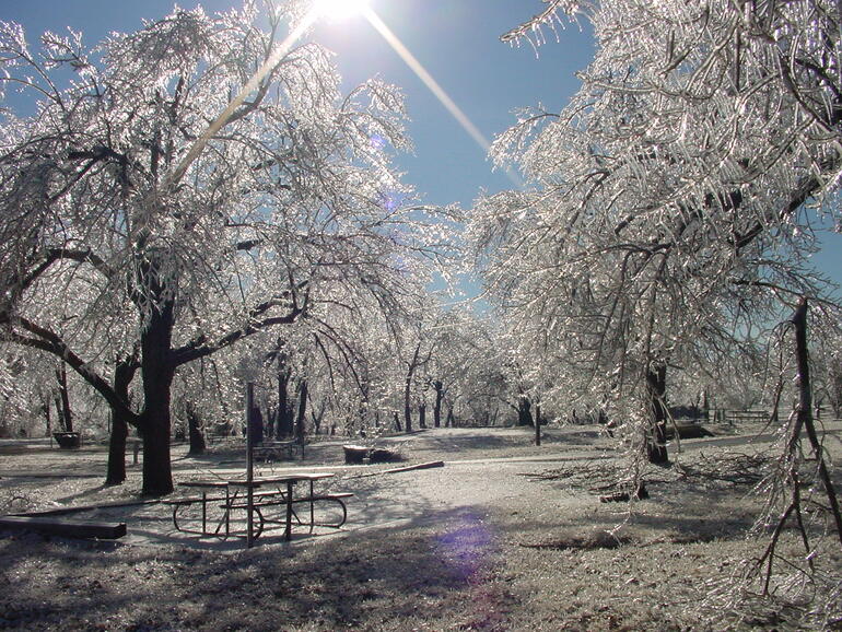 Kanopolis 2007 Ice Storm-view at Eagle Point